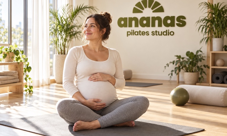 Hamilelik Pilatesi dersinden bir kare